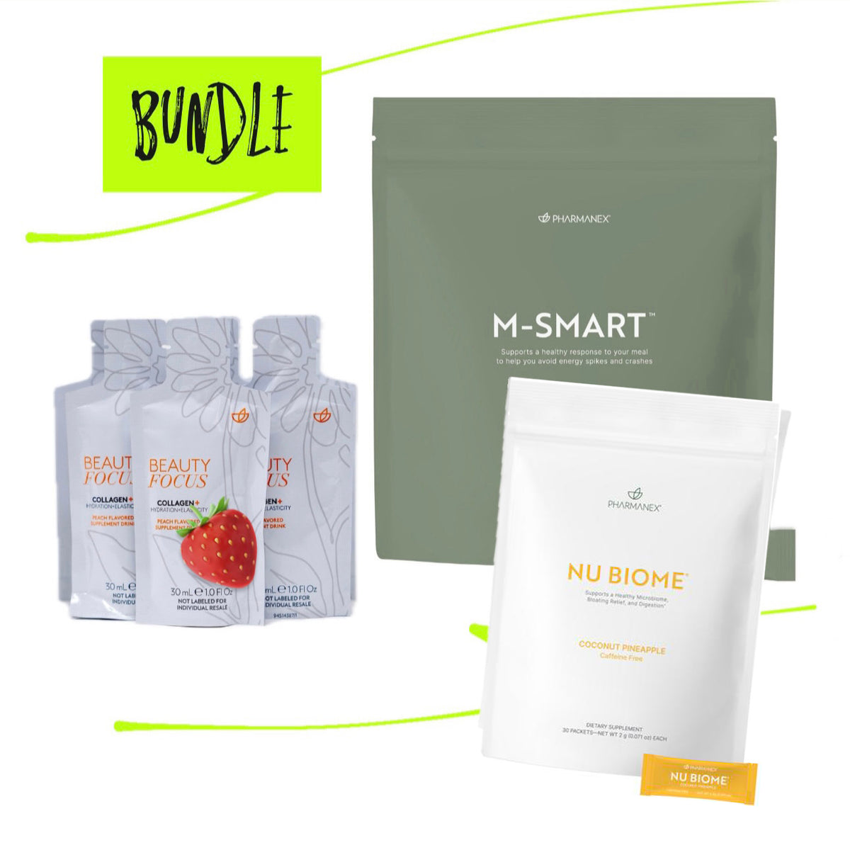 Triple bundle with Strawberry collagen and Coconut Pineapple Nu Biome