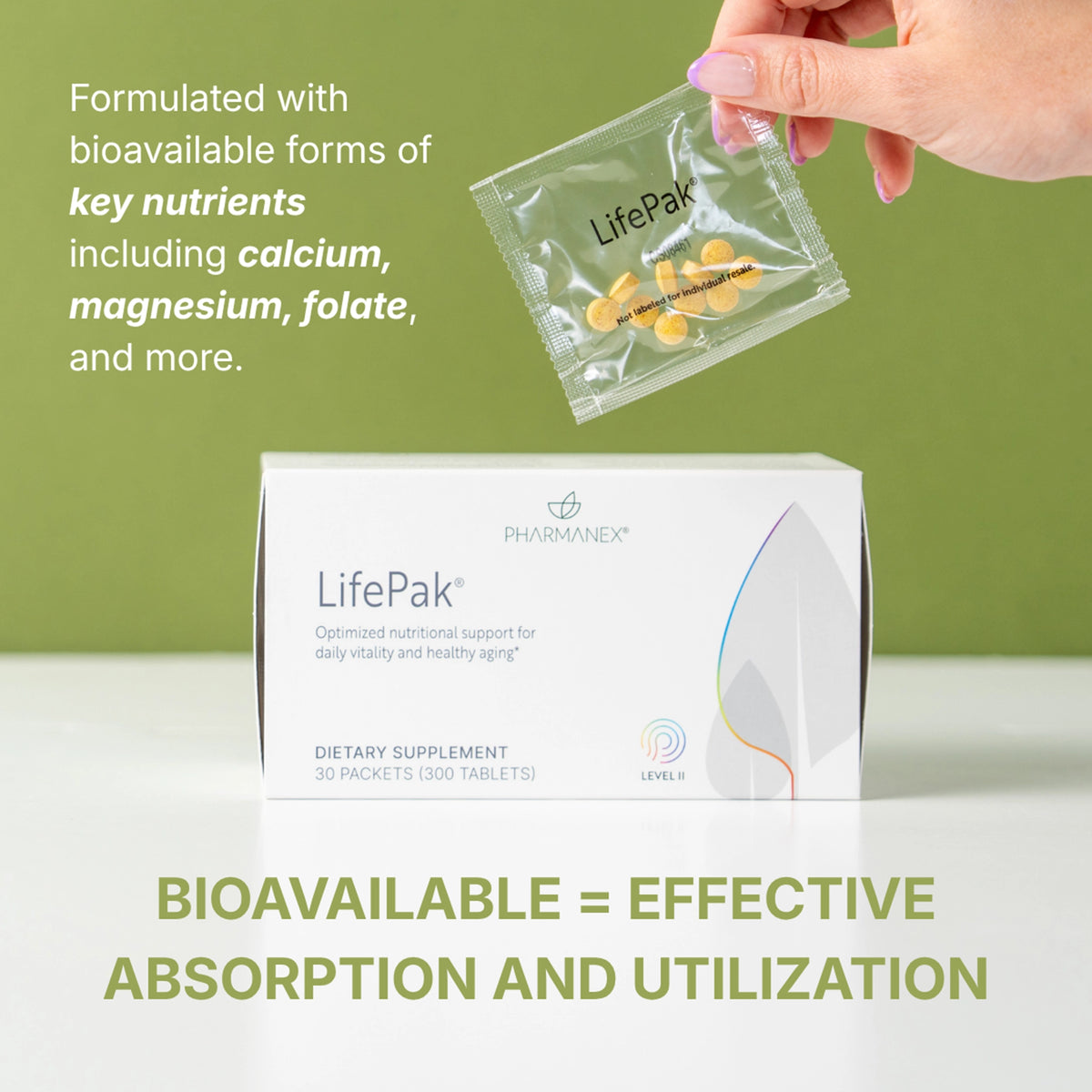 Caro Bertorelli holding Pharmanex LifePak Tablets