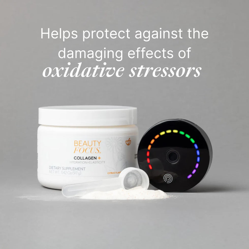 PRYSM iO device by Nu Skin measuring skin carotenoid levels. Benefits