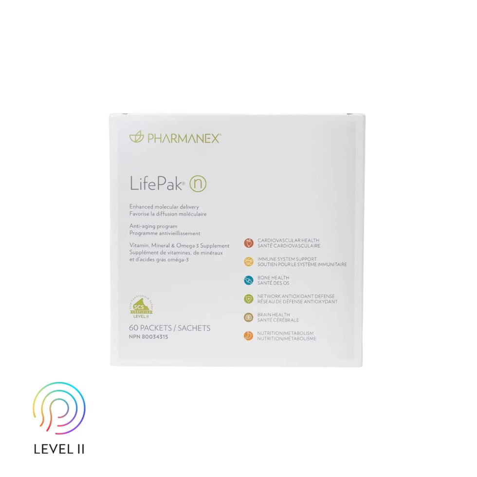 LifePak Nano nutritional supplement by Pharmanex – anti-aging formula with nanotechnology. Paking varied by country