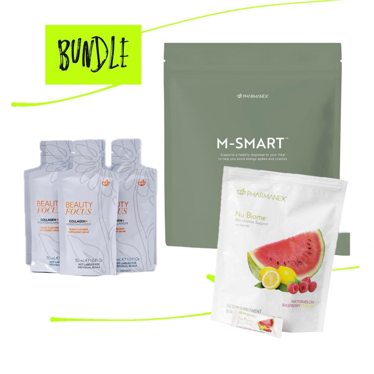 Triple bundle with Peach collagen and Caffeine Free Nu Biome