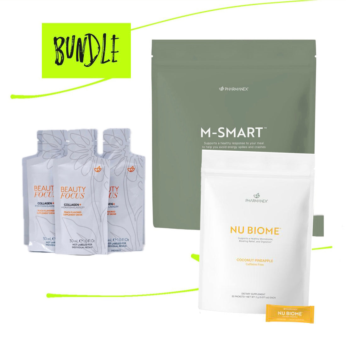 Triple bundle with Peach collagen and Coconut Pineapple Nu Biome