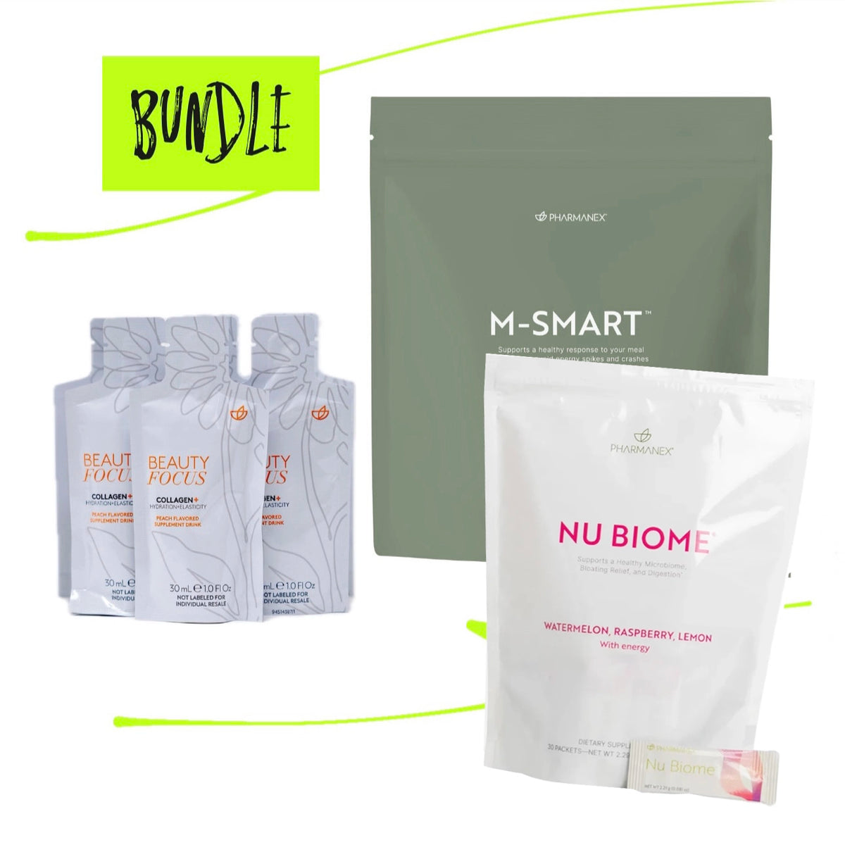 Triple bundle with Peach collagen and Regular Nu Biome