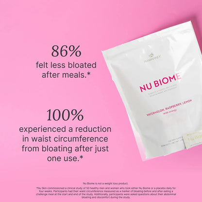 Nu Biome prebiotic and postbiotic drink mix stick packs raspberry watermelon