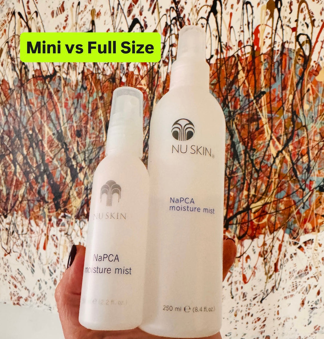 Nu Skin NaPCA Mini Bottle empty travel container vs Full Size