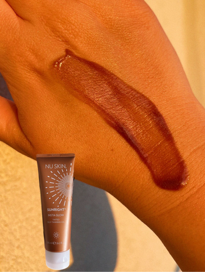 Before and after results using Insta Glow by Nu Skin