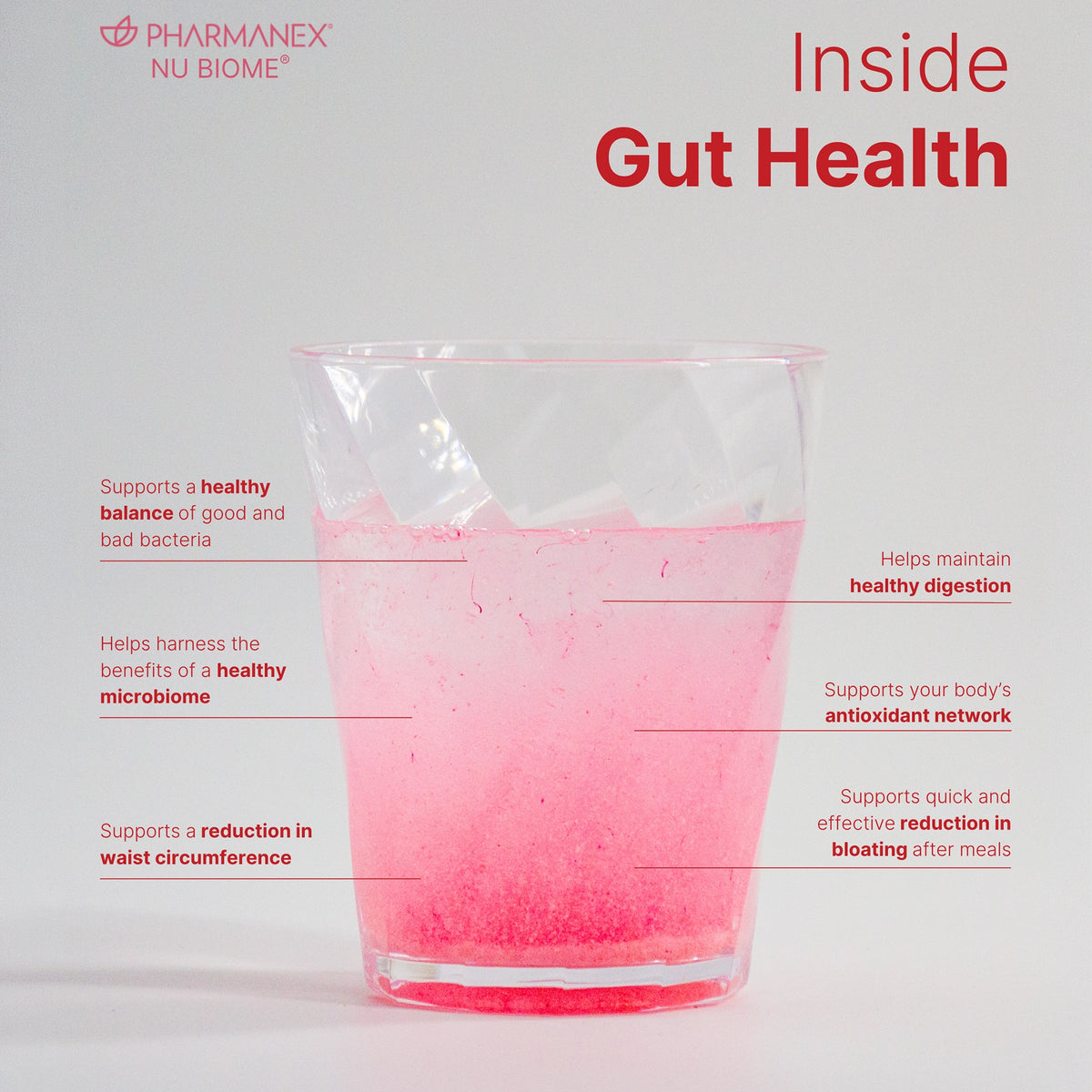Nu Biome prebiotic and postbiotic drink mix inside gut health