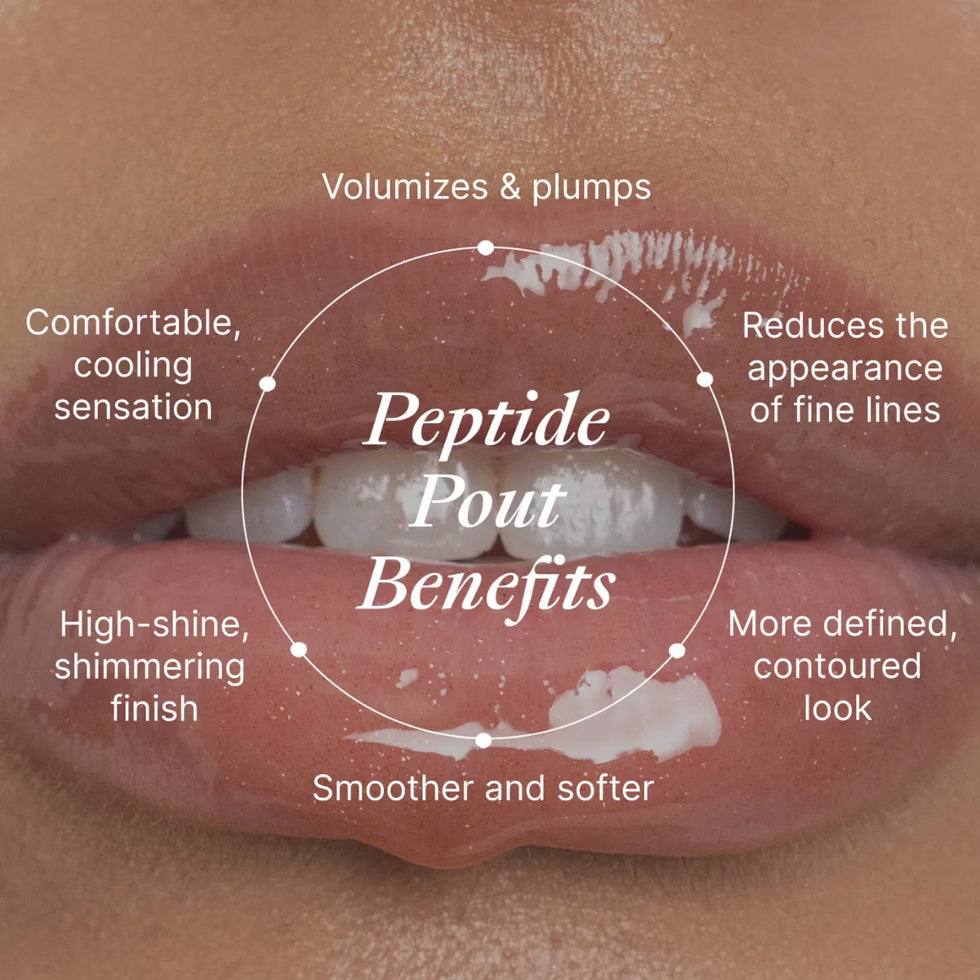 Peptide lip gloss that plumps, defines, and hydrates