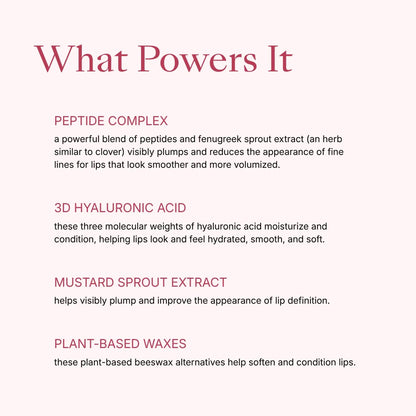Peptide lip gloss that plumps, defines, and hydrates